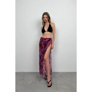 Çift Yırtmaçlı Desenli Pareo