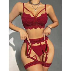 Bordo Jartiyer Fantezi 5li Takım 2028