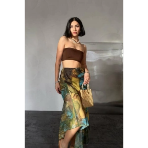 Desenli Baskılı Lastikli Etek