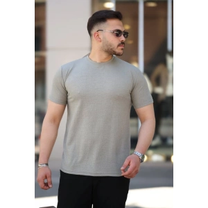 Erkek Ağaç Kabuğu Desenli Kısa Kollu T-shirt