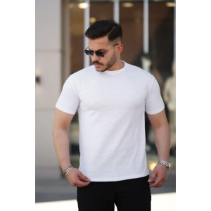 Erkek Ağaç Kabuğu Desenli Kısa Kollu T-shirt