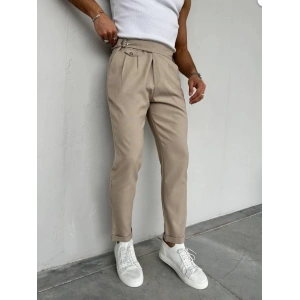 Erkek Bel Toka Detaylı Pileli Old Money Pantolon