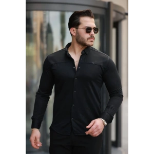 Erkek çıtçıt Düğmeli Dikiş Detaylı Uzun Kollu Gömlek