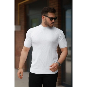 Erkek Desen Dokulu Kısa Kollu Tişört