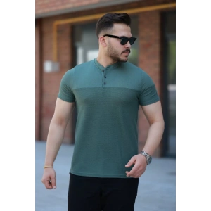 Erkek Hakim Yakalı Kısa Kollu Pamuklu T-shirt