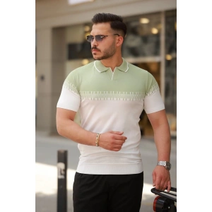 Erkek Hemşire Yaka çift Renk Kısa Kollu Tişört