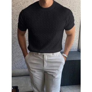 Erkek Kısa Kollu Bisiklet Yaka Triko Bluz