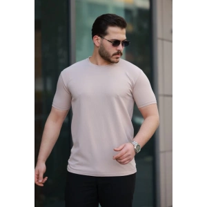 Erkek Kısa Kollu çizgi Kabartma Detaylı T-shirt