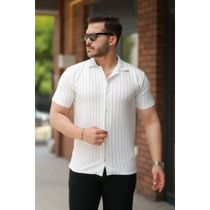 Erkek Kısa Kollu çizgili Gömlek