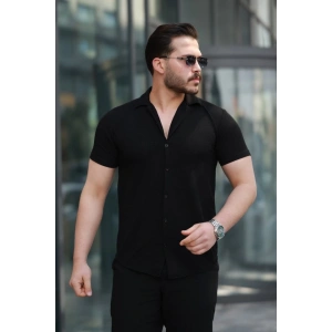 Erkek Kısa Kollu örme Kumaş Pamuklu Gömlek