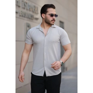 Erkek Kısa Kollu örme Kumaş Pamuklu Gömlek