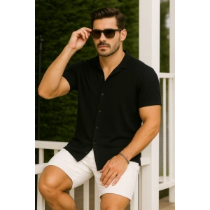 Erkek Kısa Kollu örme Kumaş Pamuklu Gömlek