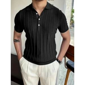 Erkek Kısa Kollu Yakalı önden Düğmeli Triko Bluz