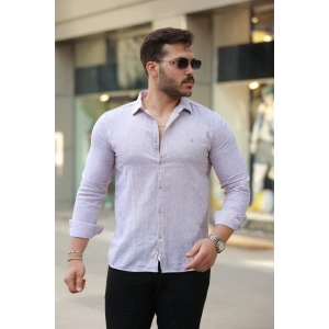 Erkek Pamuklu Keten Gömlek