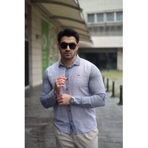 Erkek Pamuklu Keten Kumaş Gömlek