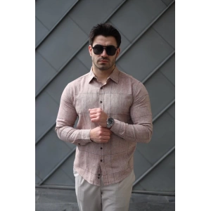 Erkek Pamuklu Keten Kumaş Gömlek