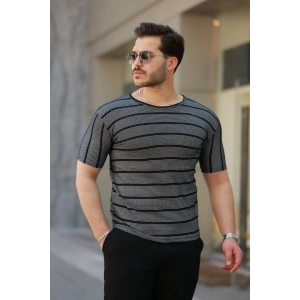 Erkek Petek Desenli Kısa Kollu T-shirt