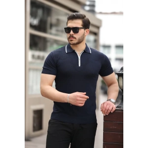 Erkek Polo Yaka Yarım Fermuar Tişört