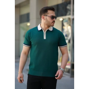 Erkek Renkli Yaka Kısa Kollu Tişört