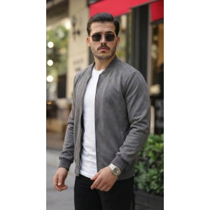 Erkek Scuba Süet Kumaş Bomber Hırka