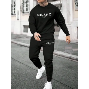 Erkek Uzun Kollu Baskı Detaylı Iki Iplik Takım