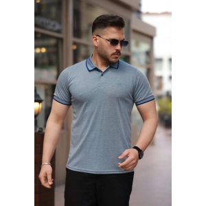 Erkek Yakalı Kagi Kumaş Kısa Kollu T-shirt