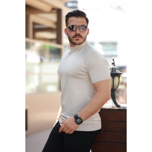 Erkek Yarım Balıkçı Yaka Kısa Kollu Tişört