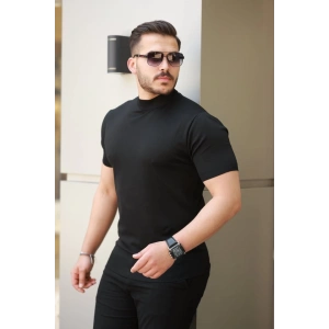 Erkek Yarım Balıkçı Yaka Kısa Kollu Tişört