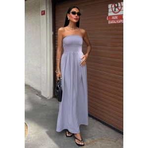 Göğsü Gipeli Straplez Elbise 2878