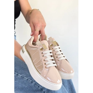 Hley Bej Rugan Paraşüt Detaylı Bağcıklı Spor Ayakkabı