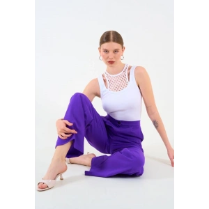 İçi Dantelli Kaşkorse Atlet - Beyaz