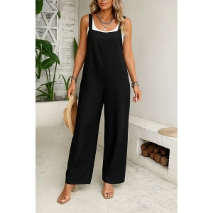 Kadın Askılı Yandan Fermuarlı Geniş Paçalı Valencia Tulum