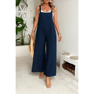 Kadın Askılı Yandan Fermuarlı Geniş Paçalı Valencia Tulum