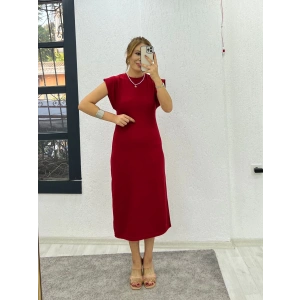 Kadın Bisiklet YakaT-kolmidi Boy Elbise