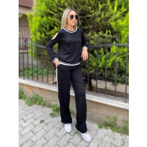 Kadın Iki Iplik Penye Kumaş Kol Detaylı Ribanalı Ikili Takım