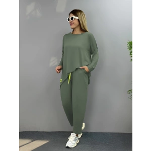 Kadın Iki Iplik Viskon Pamuk Kumaş Arma Detaylı Ikili Takım