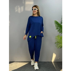 Kadın Iki Iplik Viskon Pamuk Kumaş Arma Detaylı Ikili Takım