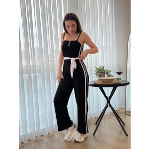 Kadın Ip Askılı Straplez Belden Kuşaklı Viskon Iki Iplik Tulum