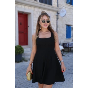 Kadın Kare Yaka Mini Elbise