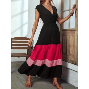 Kadın Kısa Kollu Kruvaze Yakalı çok Renkli Aerobin Elbise