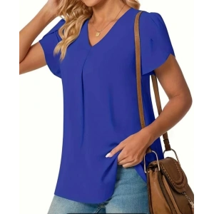 Kadın Kısa Kollu V Yaka Sandy Bluz