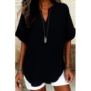 Kadın Kısa Kollu V Yakalı Aerobin Bluz