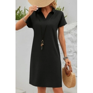 Kadın Kısa Kollu V Yakalı Bürümcük Elbise