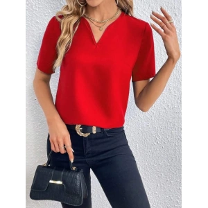 Kadın Kısa Kollu V Yakalı Ithal Krep Elbise