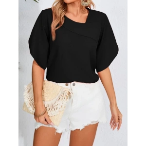 Kadın Kısa Kollu Yaka Ve Kol Detay Jesica Bluz