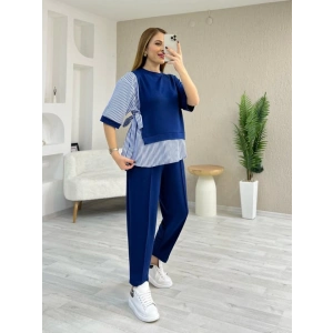 Kadın Kristal 2 Iplik Kumaş Yanları çizgili Takım