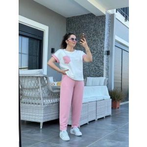 Kadın Kristal Kumaş Garnili Cep Detaylı Ikili Takım