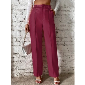 Kadın önden Fermuarlı Cepli Geniş Kesim Lame Deri Pantolon