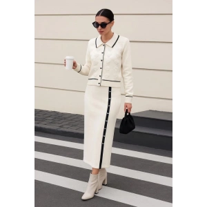 Kadın şerit Detay Ceket Ve Etek ıkılı Takım