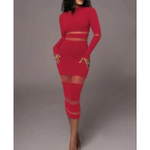 Kadın şerit Transparan Detay Fırsat ürün Midi Boy Elbise